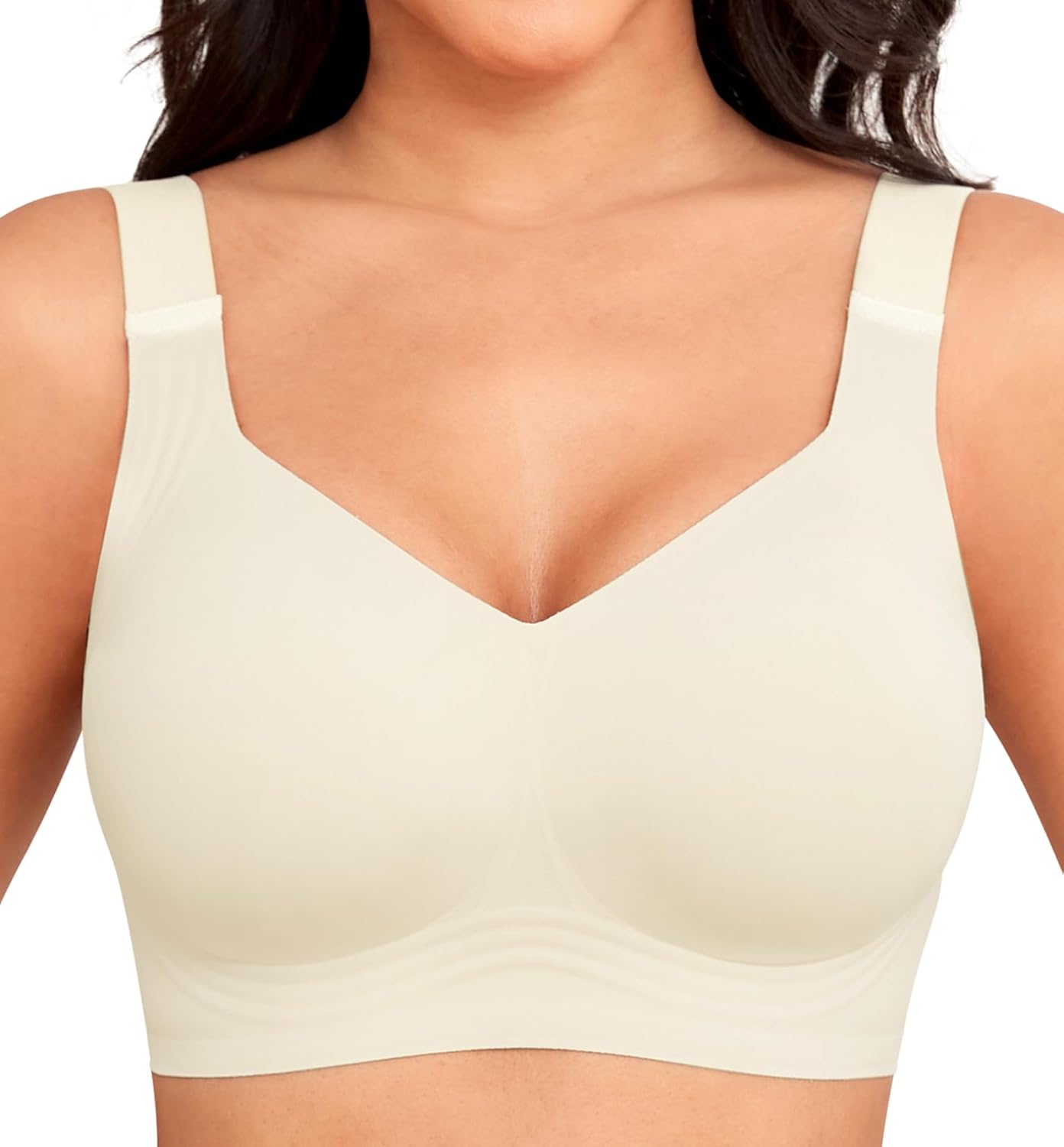 Wireless Full-Coverage Support Bra with Adjustable Straps for Women | Ella White