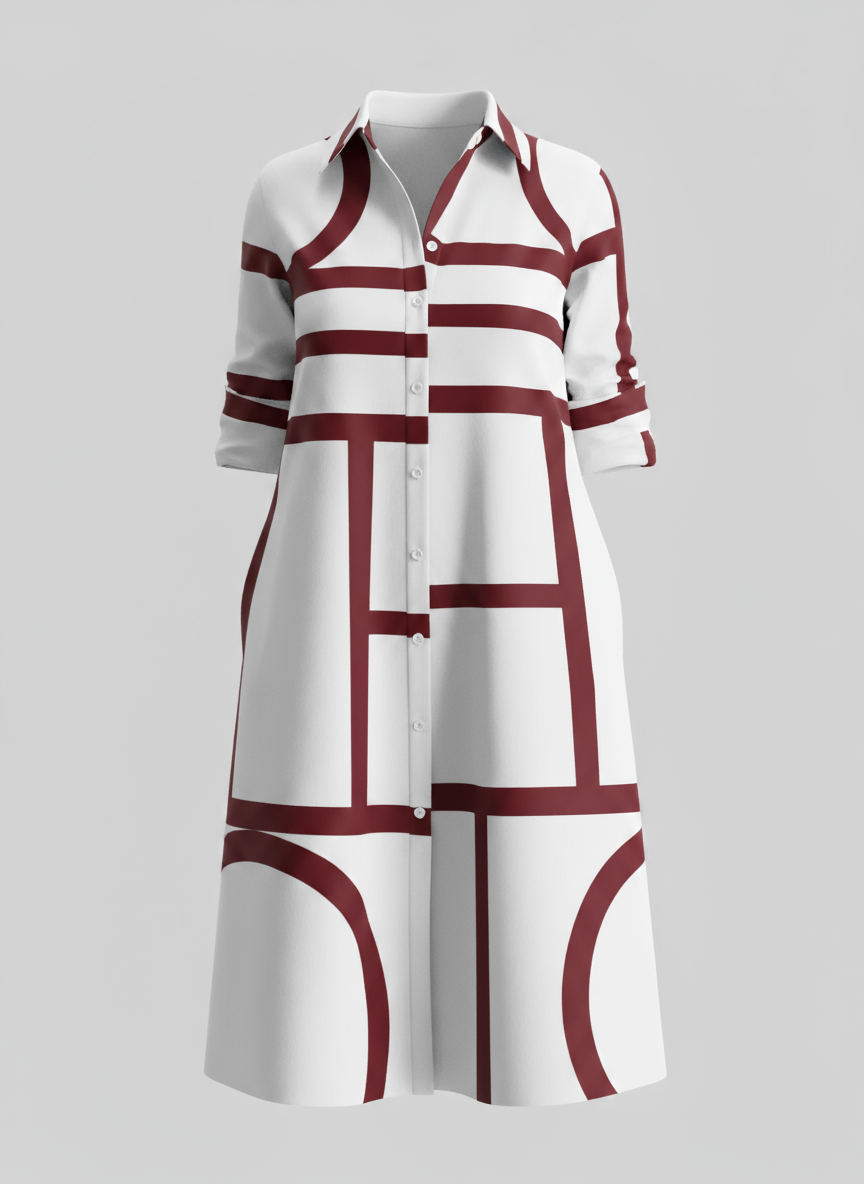 Women Geometric Print Dress | Gemma Red