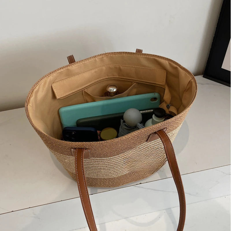 Woven Straw Beach Bag For Women | Lirena