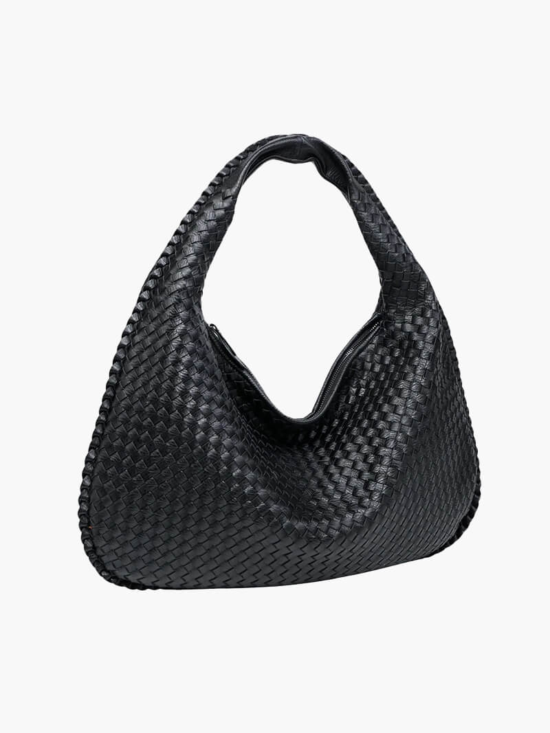 Woven | Large Slouchy Shoulder Bag Black One Size