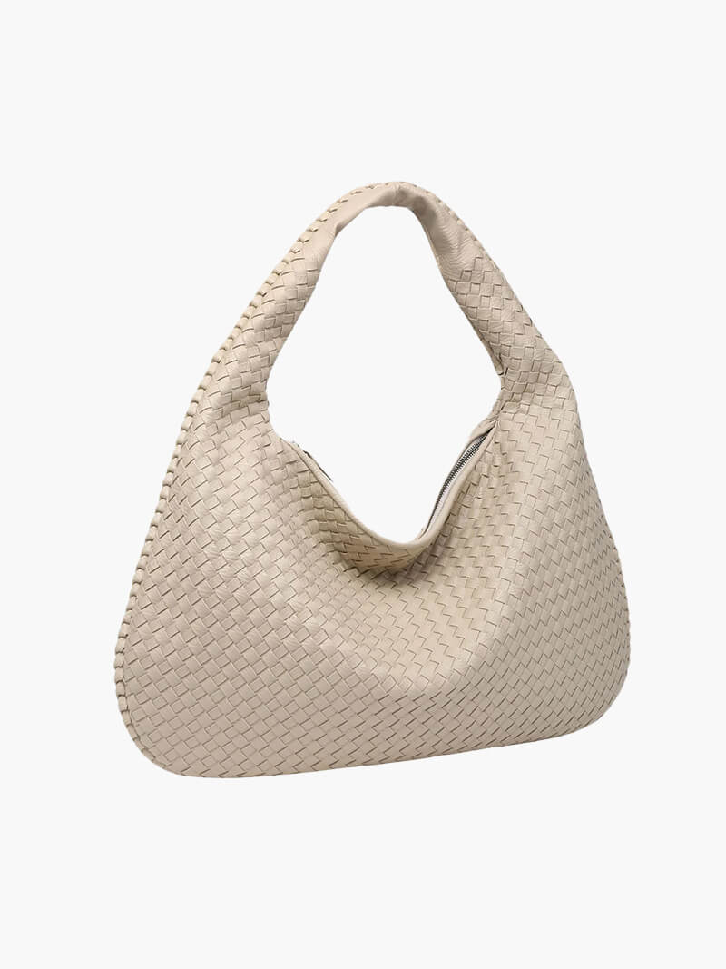 Woven | Large Slouchy Shoulder Bag Beige One Size