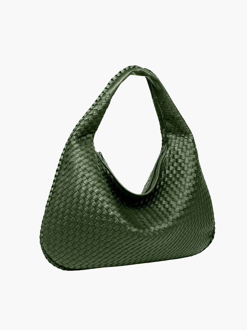 Woven | Large Slouchy Shoulder Bag Green One Size
