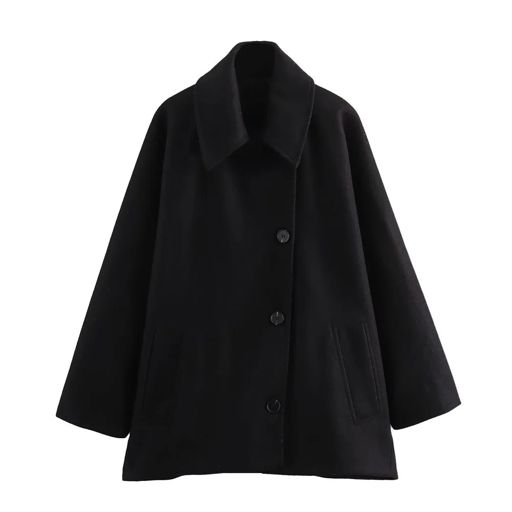 Oversized Winter Coat Stylish Design for Women | Zorlin Black