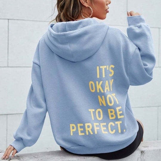 Oversized Printed Hoodie for Women | Zylar Light Blue