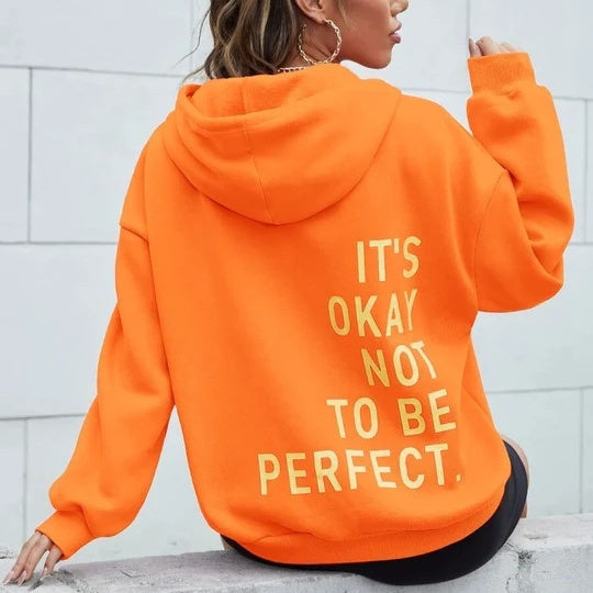Oversized Printed Hoodie for Women | Zylar Orange