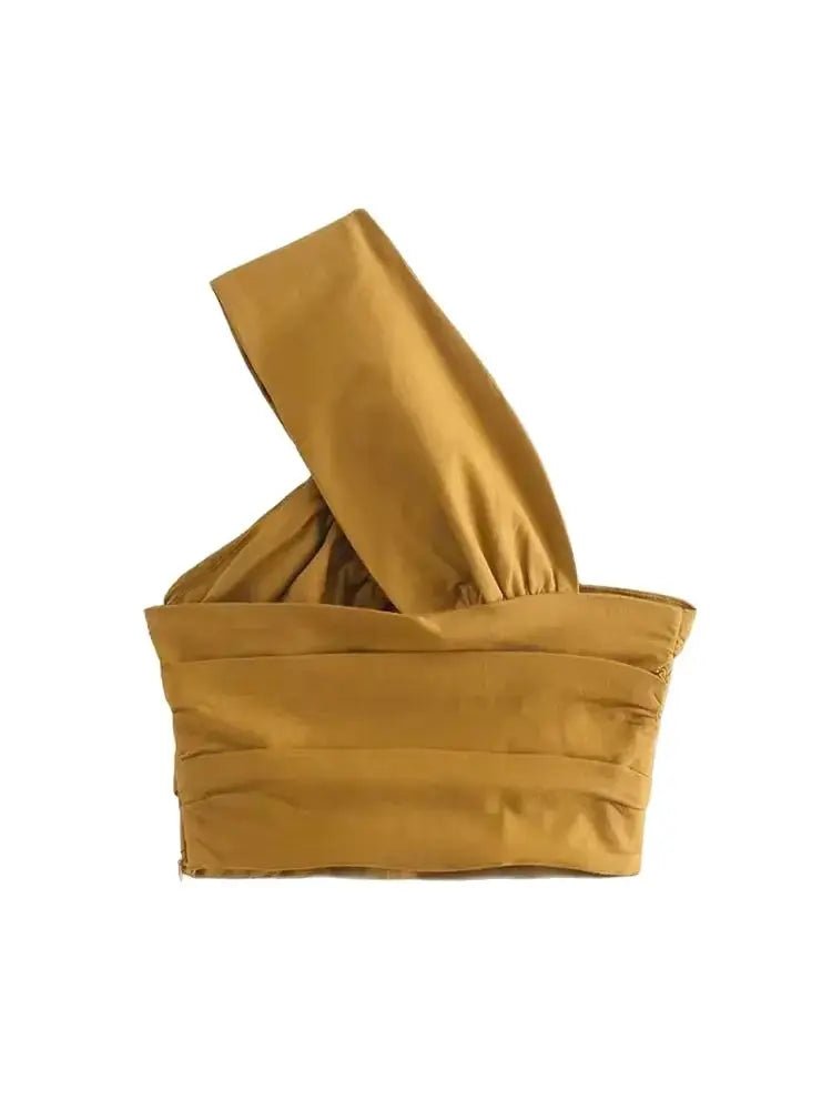 Asymmetry Linen Crop Tank Top for Women | Trzara