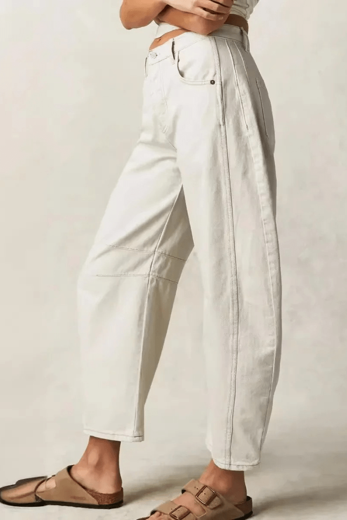 Barrel Jeans Mid Rise Wide Leg for Women | Zadie