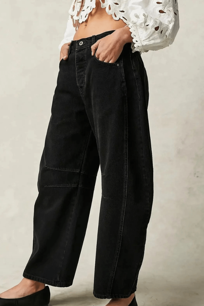 Barrel Jeans Mid Rise Wide Leg for Women | Zadie