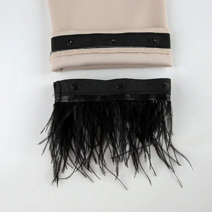 Beige Wide Leg Pants and Cropped Blazer 2 Piece Set for Women | Magnolia