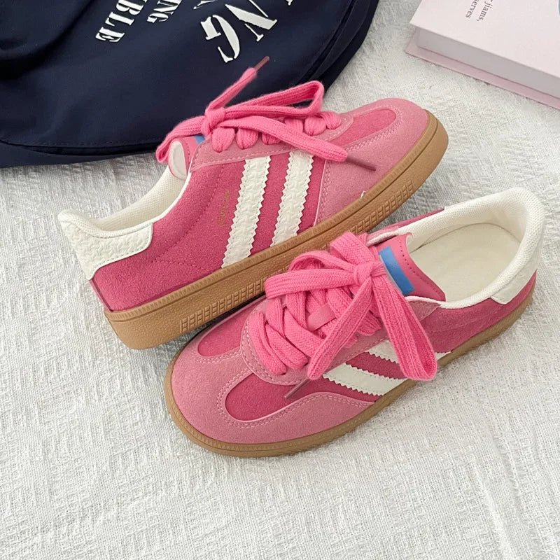 Breathable Lace Up Casual Sneakers for Women | Zanthea Pink