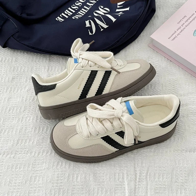 Breathable Lace Up Casual Sneakers for Women | Zanthea Beige