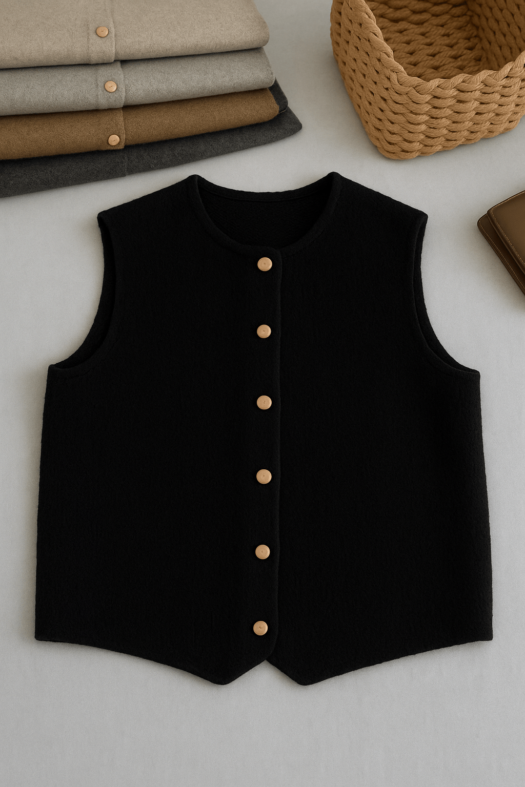 Button-Up Vest Sleeveless Layering Essential for Women | Eloise