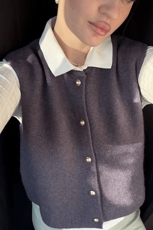 Button-Up Vest Sleeveless Layering Essential for Women | Eloise