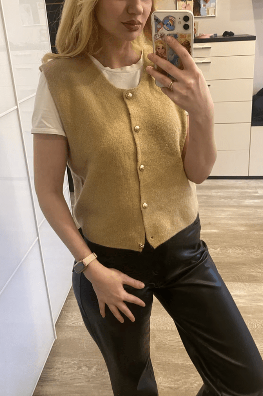 Button-Up Vest Sleeveless Layering Essential for Women | Eloise