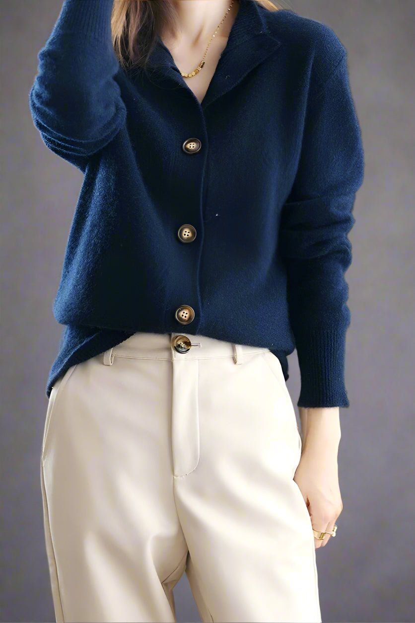 Cashmere Cardigan Half-High Neck Design for Women | Zylin