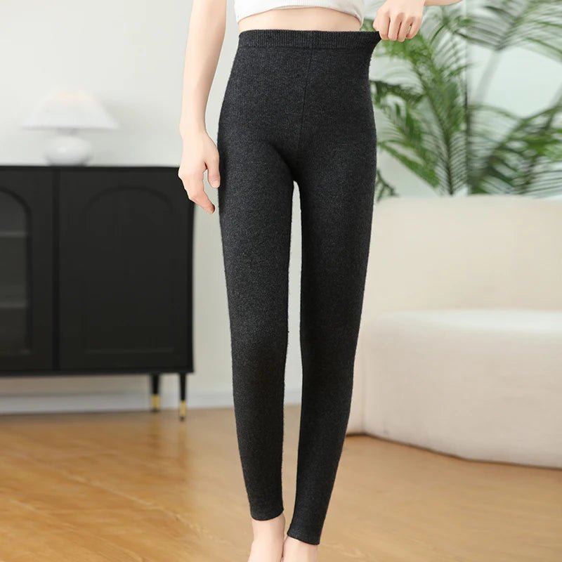 Cashmere Leggings Warm Soft Fit for Women | Selina Dark Grey