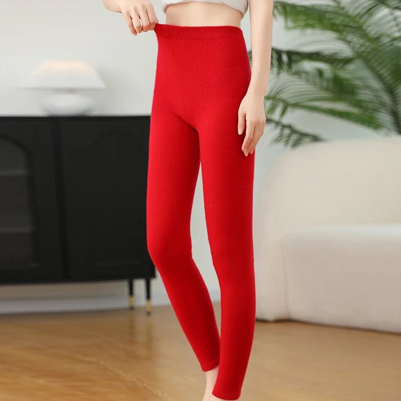 Cashmere Leggings Warm Soft Fit for Women | Selina Red