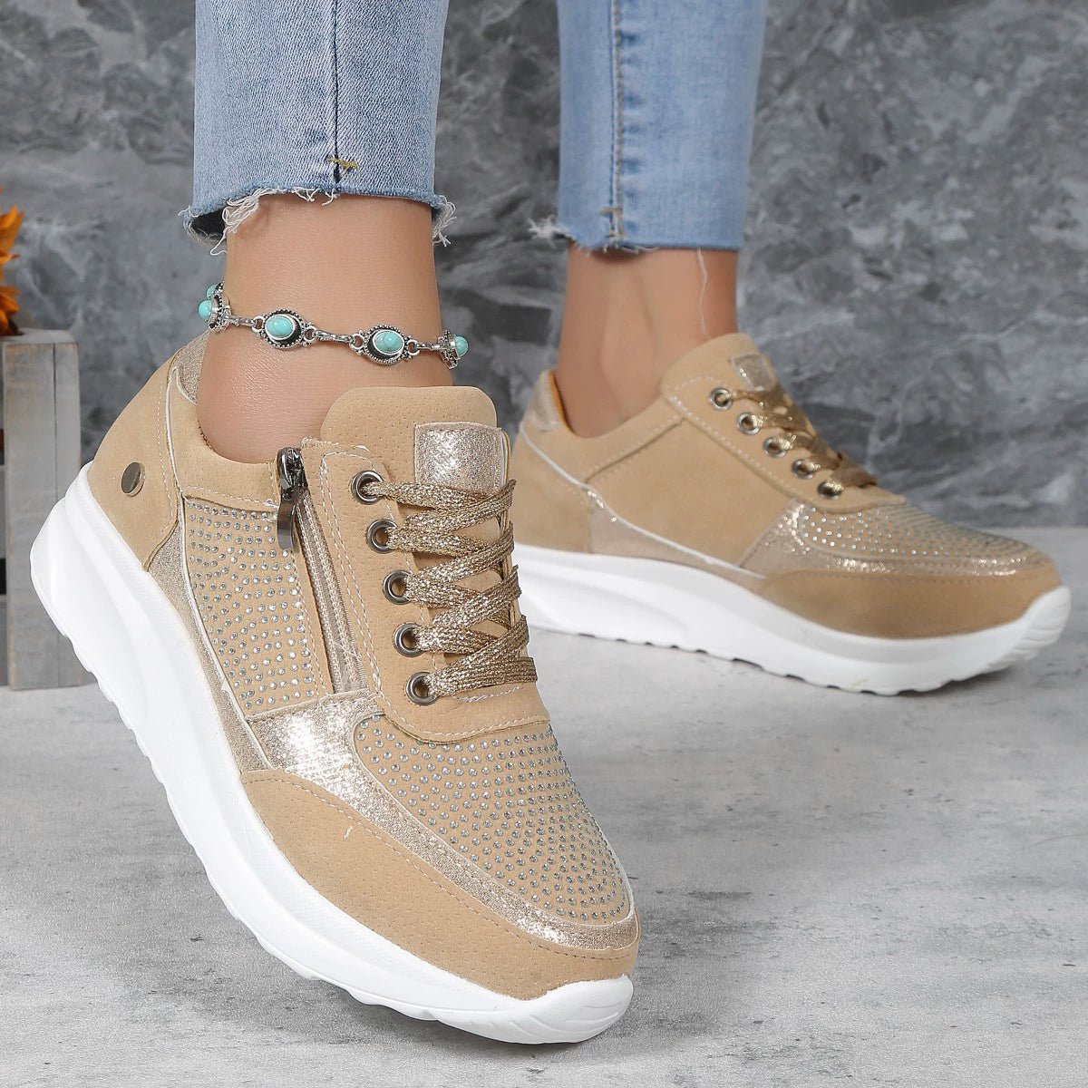 Casual Sneaker Shoes for Women | Fenara Apricot