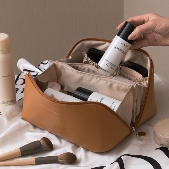 Cosmetic Storage Bag Elegant Design for Women | Isalie Brown