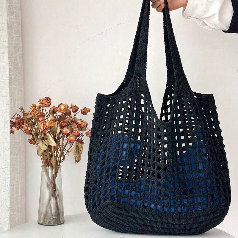Crochet Tote Bag for Women | Ara Black