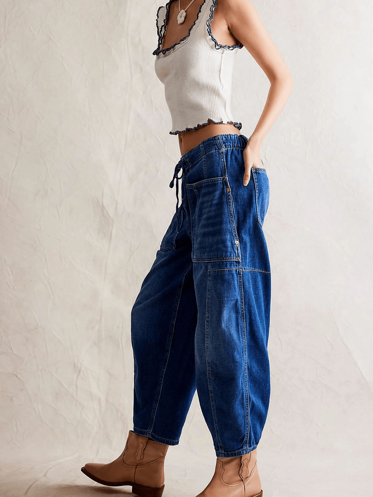 Denim Loose Fit Ankle Length Jeans for Women | Aveline