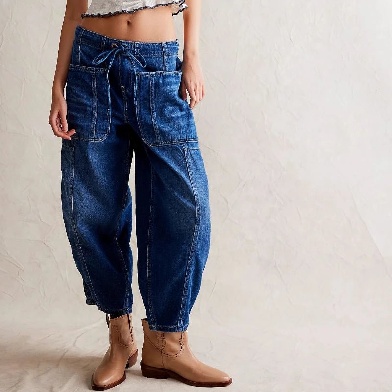 Denim Loose Fit Ankle Length Jeans for Women | Aveline Blue