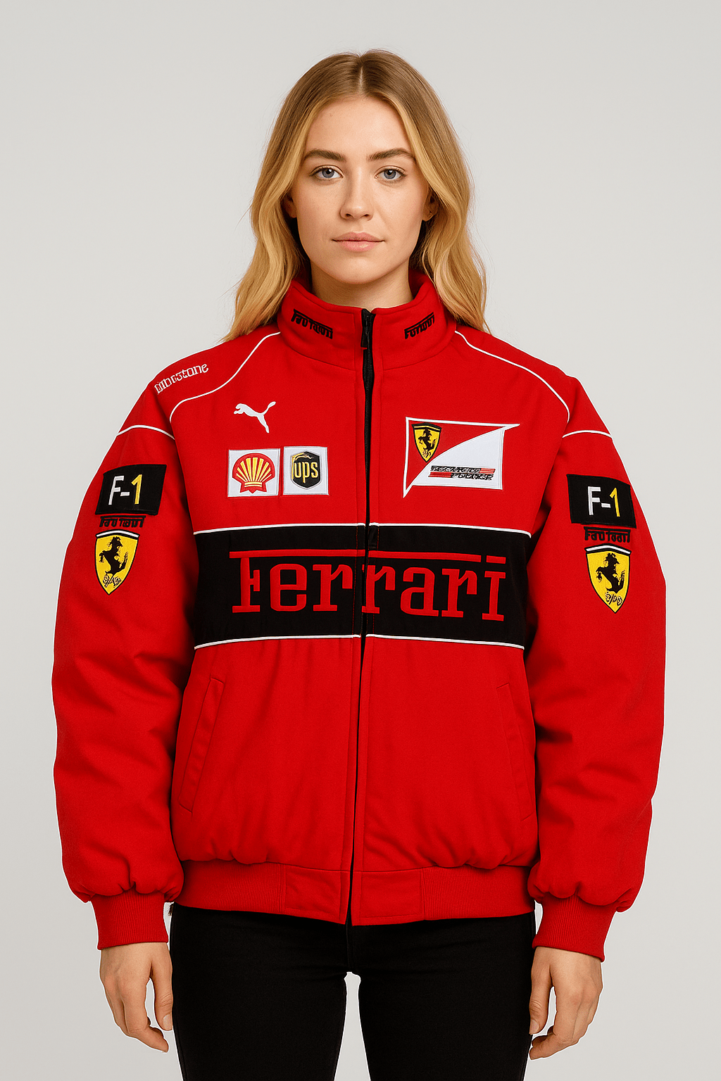 F1 Racing Jacket Retro Style Zip Up | Rivana Racing Red
