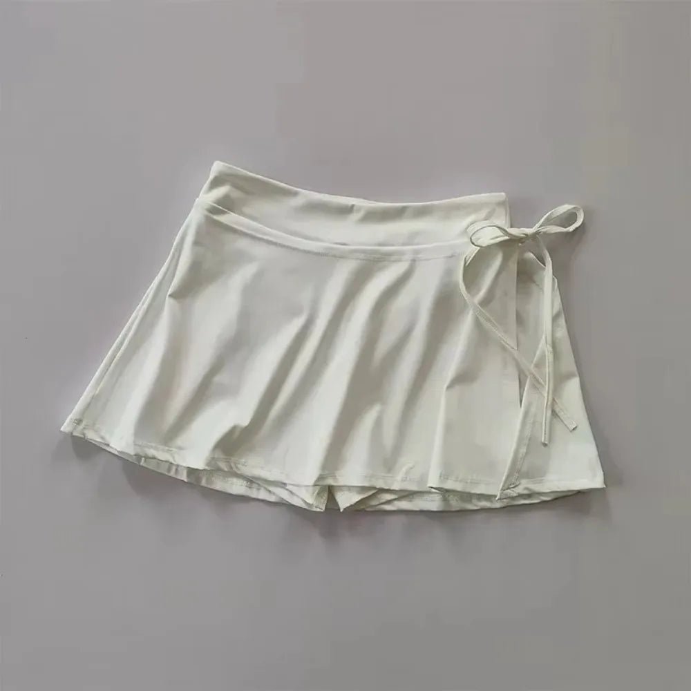 High Waist Mini Pleated Skort for Women | Genevieve White