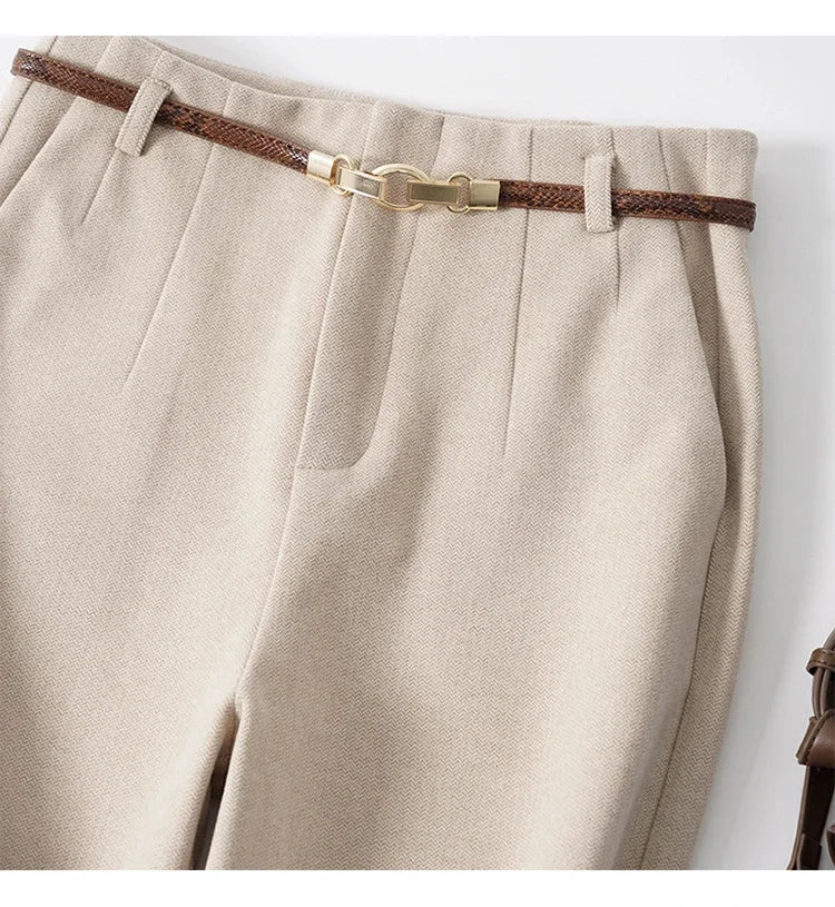 High Waist Wide Leg Wool Trousers for Women | Valerie