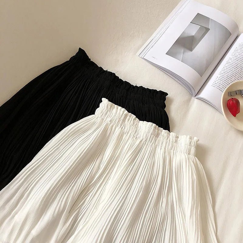 High Waisted Chiffon Pleated Skirt for Women | Shiloh