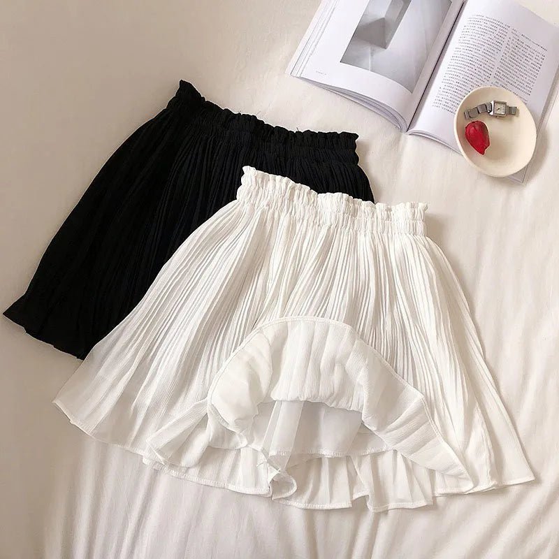 High Waisted Chiffon Pleated Skirt for Women | Shiloh