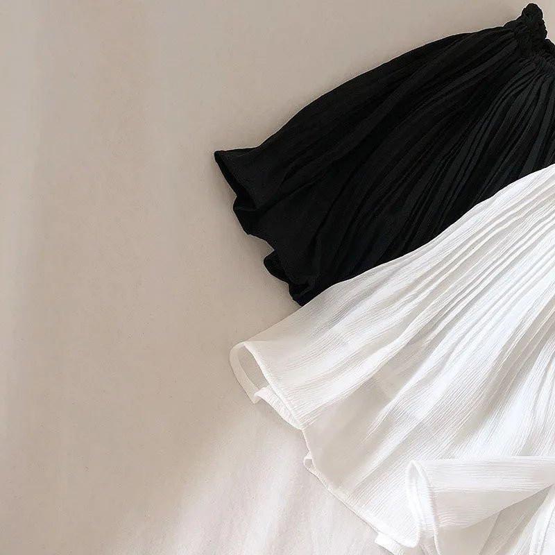 High Waisted Chiffon Pleated Skirt for Women | Shiloh