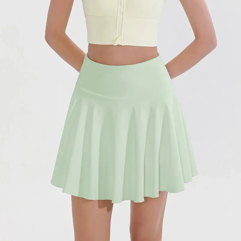 High Waisted Pleated Yoga Skort for Women | Sara Green