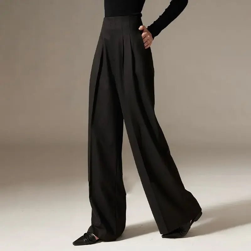 High Waisted Wide Leg Draped Pants for Women | Faye