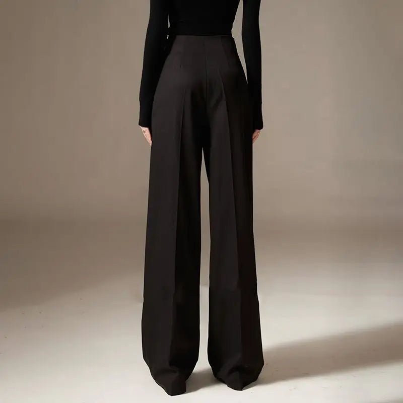 High Waisted Wide Leg Draped Pants for Women | Faye