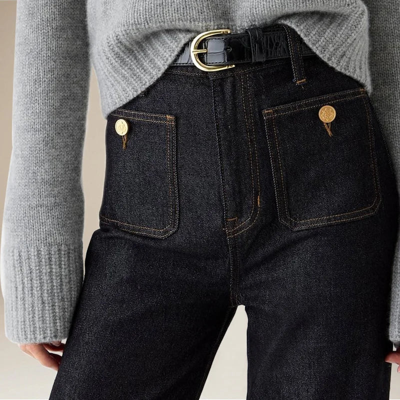 High-Waisted Wide Leg Pants Stylish Fit for Women | Zelmar Black