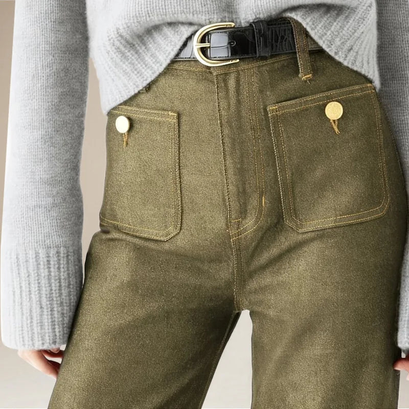 High-Waisted Wide Leg Pants Stylish Fit for Women | Zelmar Cypress