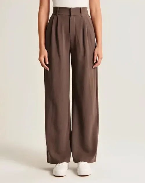 High Waisted Wide Leg Trousers for Women | Alvena Brown