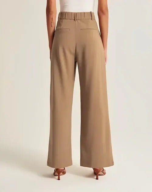 High Waisted Wide Leg Trousers for Women | Alvena Khaki
