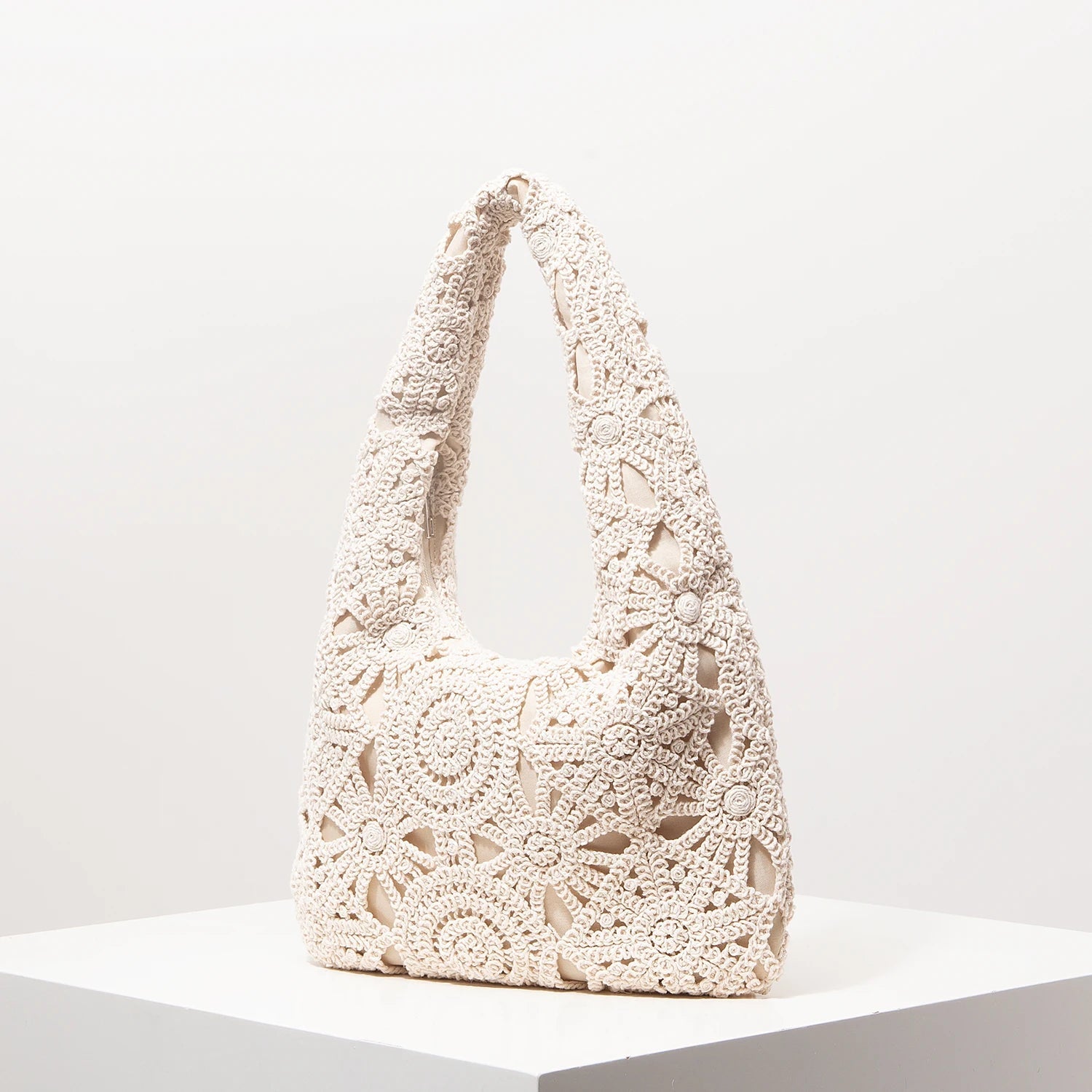 Hollow Woven Shoulder Bag for Women | Trelia Apricot One - size