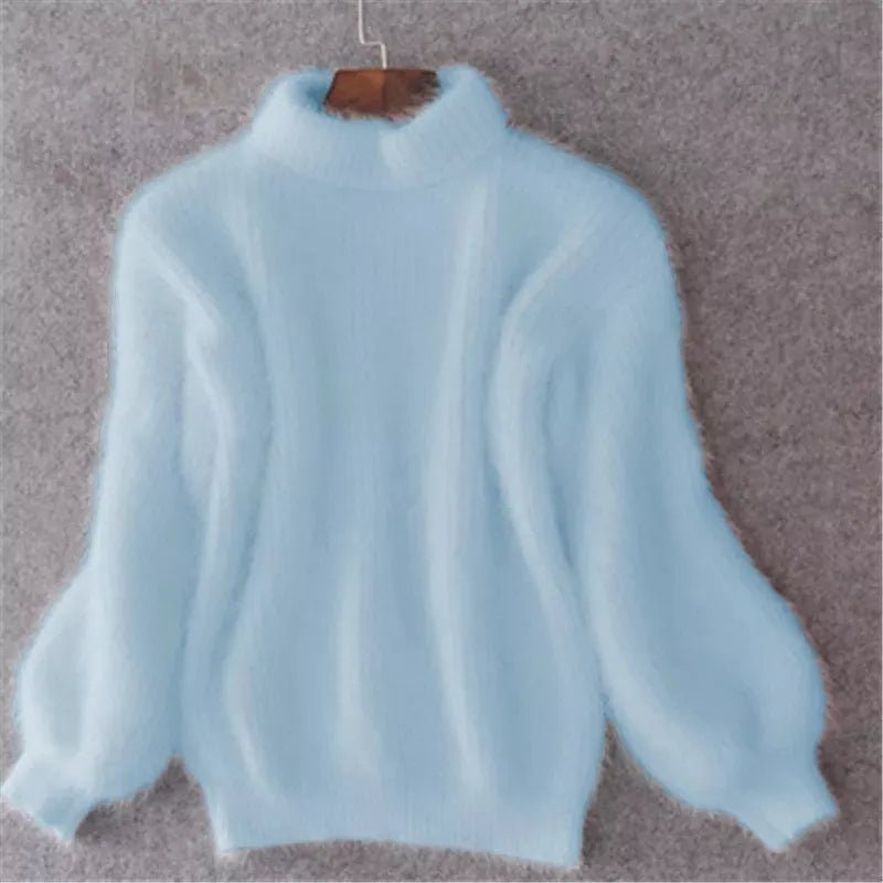 Knitted Angora Sweater Stylish Fit for Women | Saylor Blue One SIze