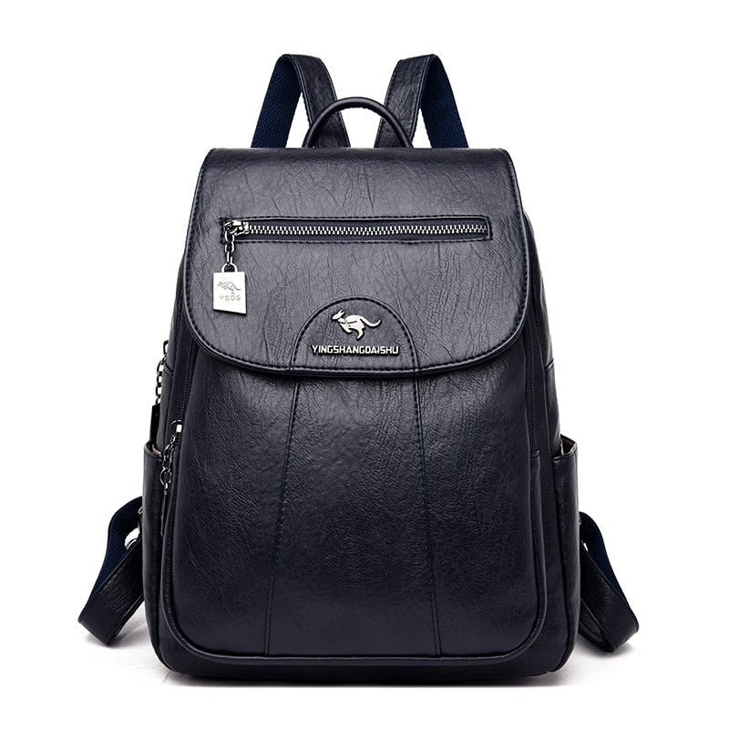 Leather Backpack for Women | Isolde Blue