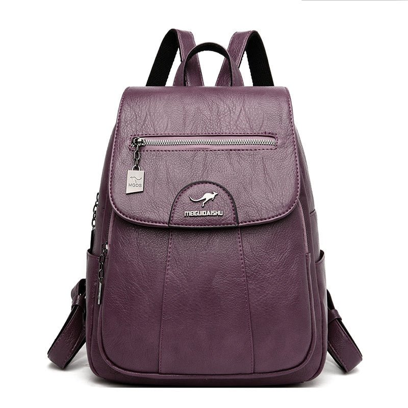Leather Backpack for Women | Isolde Purple