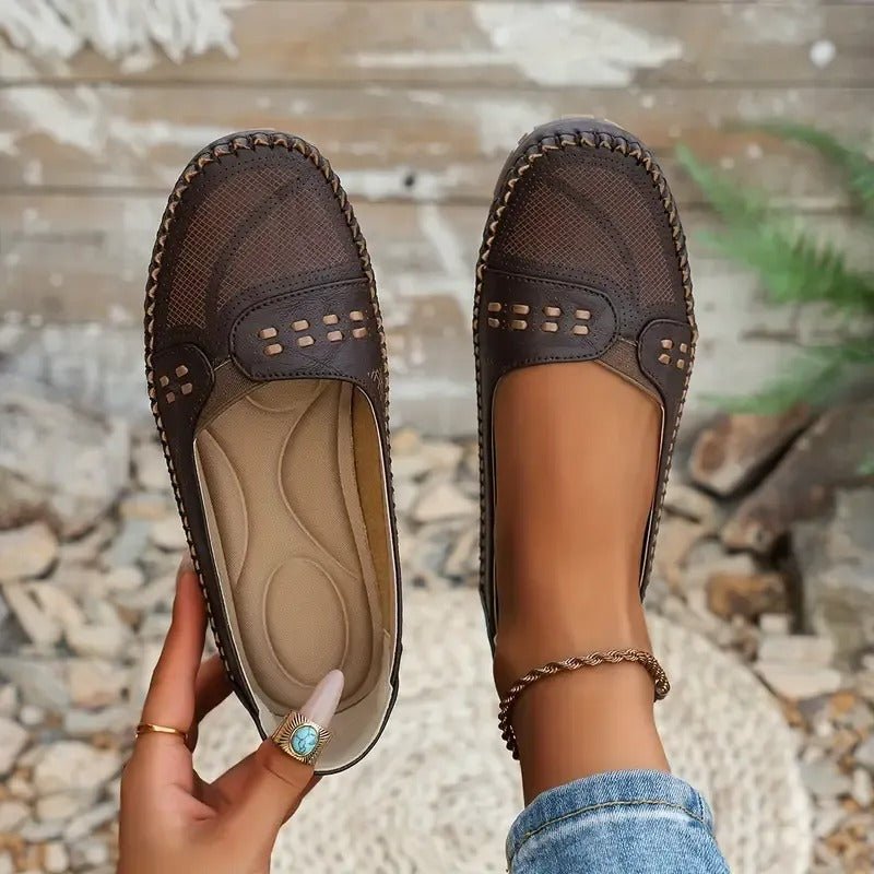 Leather Loafers Elegant Design for Women | Eloria Brown