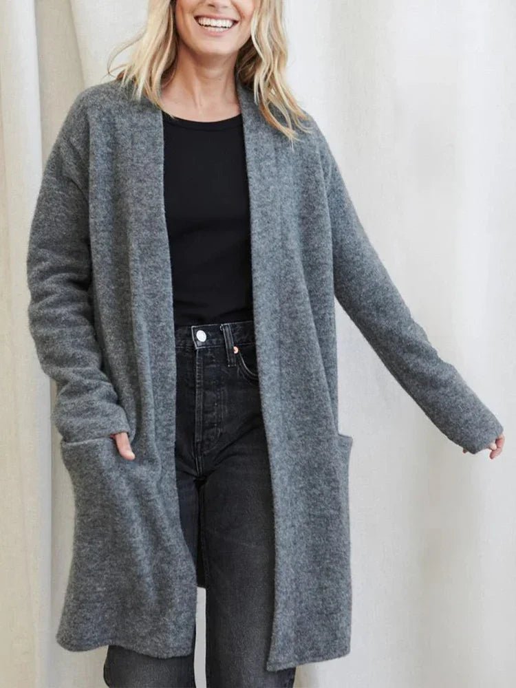 Long Cardigan Relaxed Fit for Women | Varell Gray