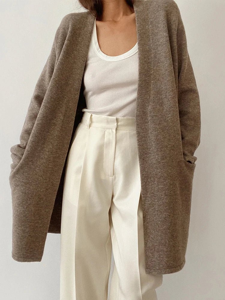 Long Cardigan Relaxed Fit for Women | Varell Brown