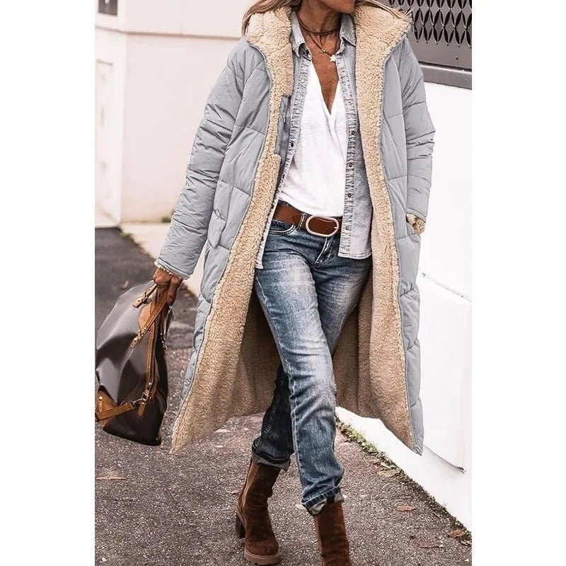Longline Puffer Coat Stylish Design for Women | Golda Gray