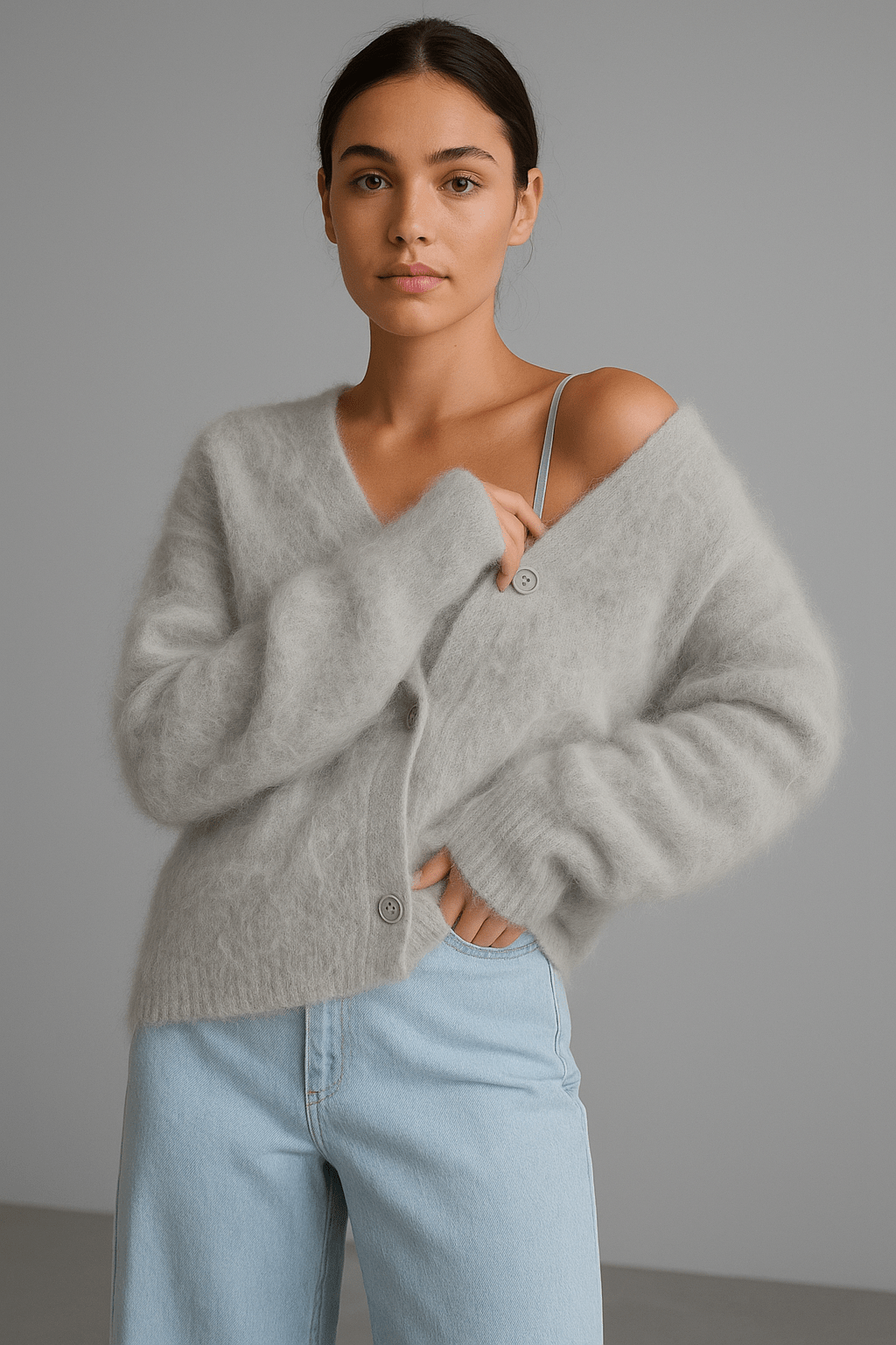 Loose Cardigan Lightweight Style for Women | Marcelline Gray