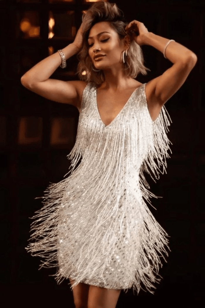 Mini Party Dress with Tassels for Women | Vanna