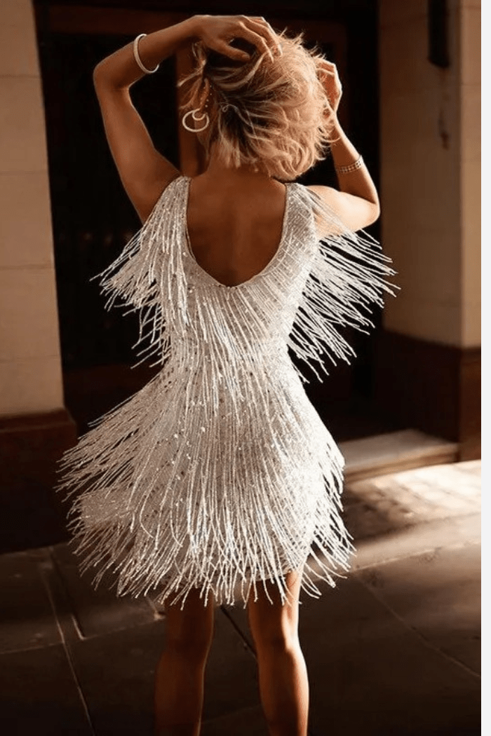 Mini Party Dress with Tassels for Women | Vanna